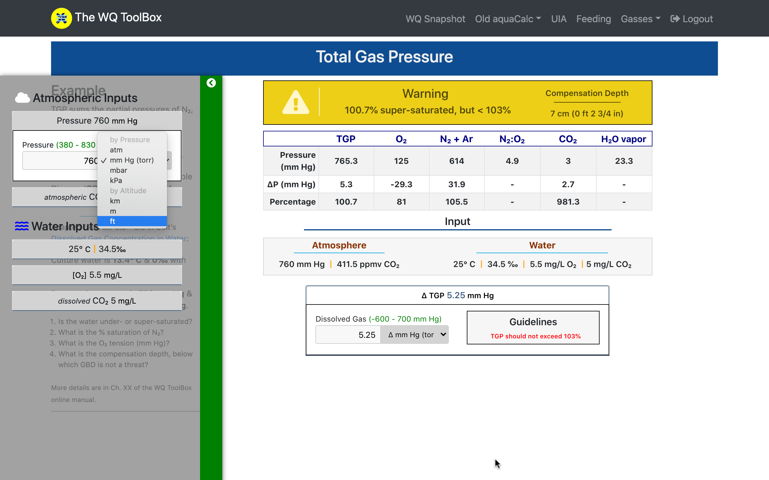 Total Gas Pressure